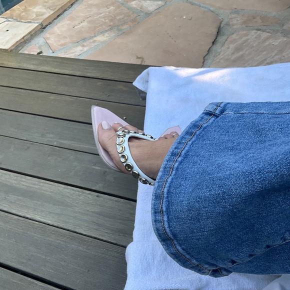 LE SILLA Studded Kitten Heel Slide Thong Sandal 9 39 - Picture 2 of 16